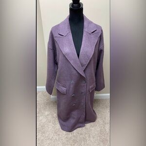 FREE PEOPLE Adore You Wool Coat in Plum NWT